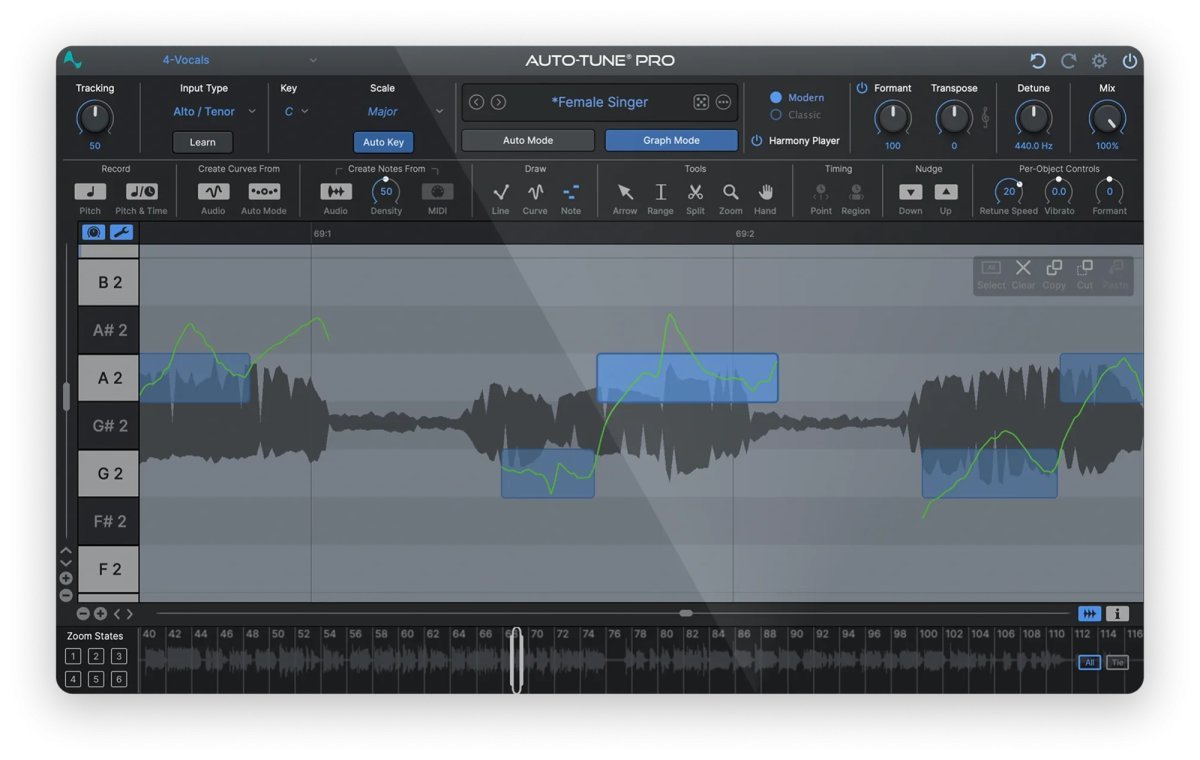 Auto-Tune Pro 11: תיקון פיץ' ווקאלי חכם עם נגן הרמוניות מבוסס AI וכוונון ארטיקולציה
