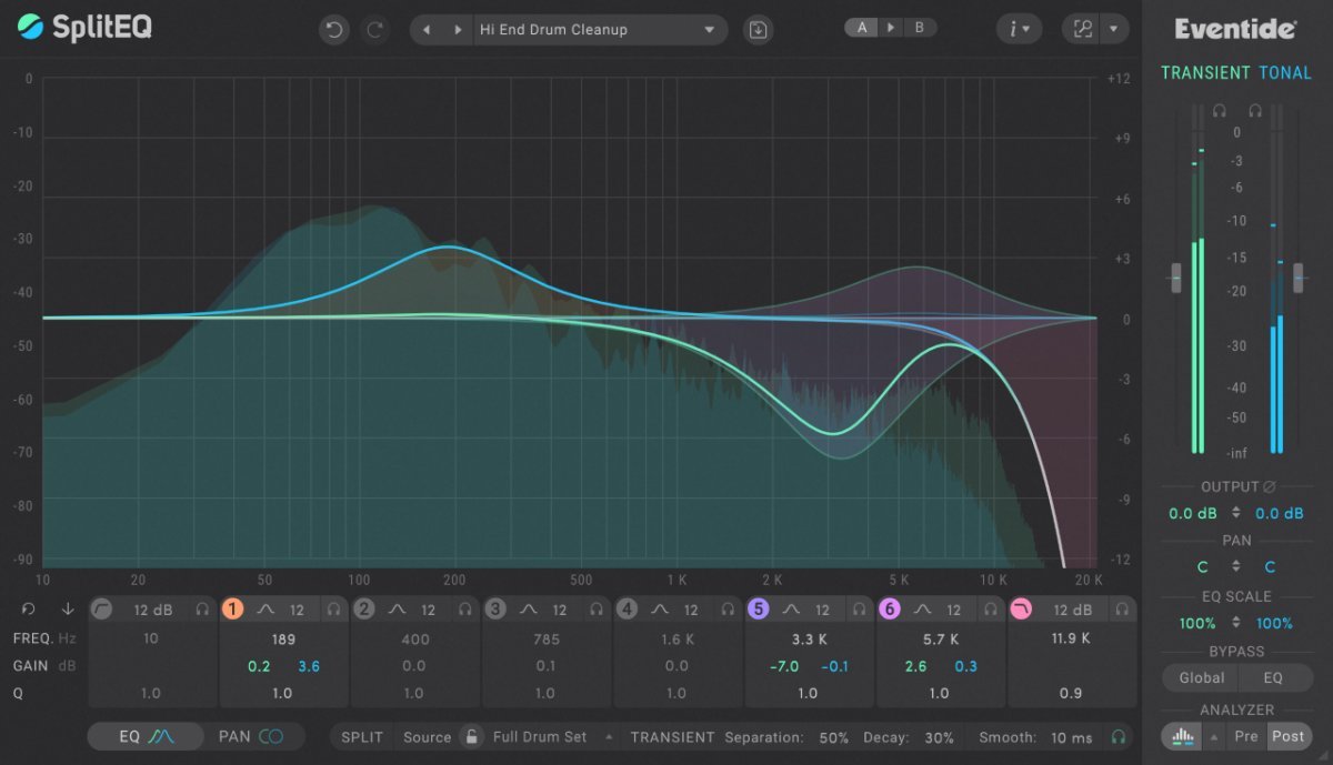 Eventide SplitEQ: איקיו כירורגי מבוסס AI עם פירוק אודיו לטרנזיינטים ואלמנטים טונאליים