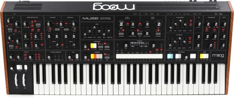 Moog Muse: סינתיסייזר פוליפוני אנלוגי בעל 8 קולות עם מנוע אפקטים Diffusion Delay וסיקוונסר מודולרי