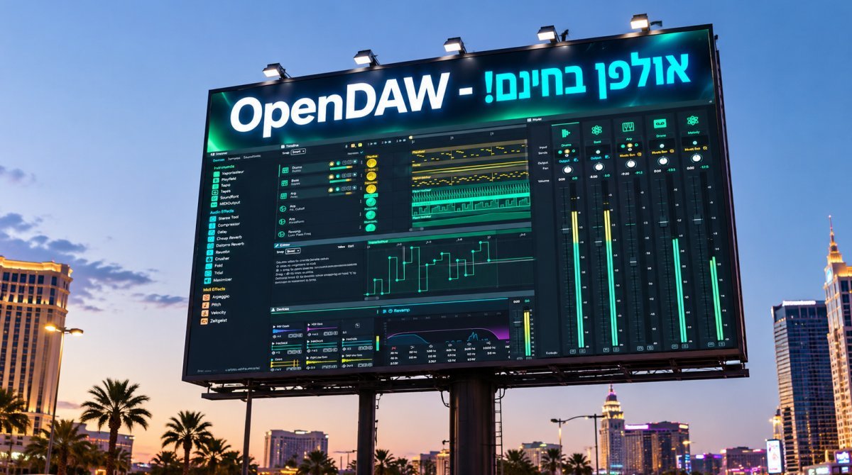 תחנת עבודה מוזיקלית מלאה בדפדפן בקוד פתוח והרחבות קוד